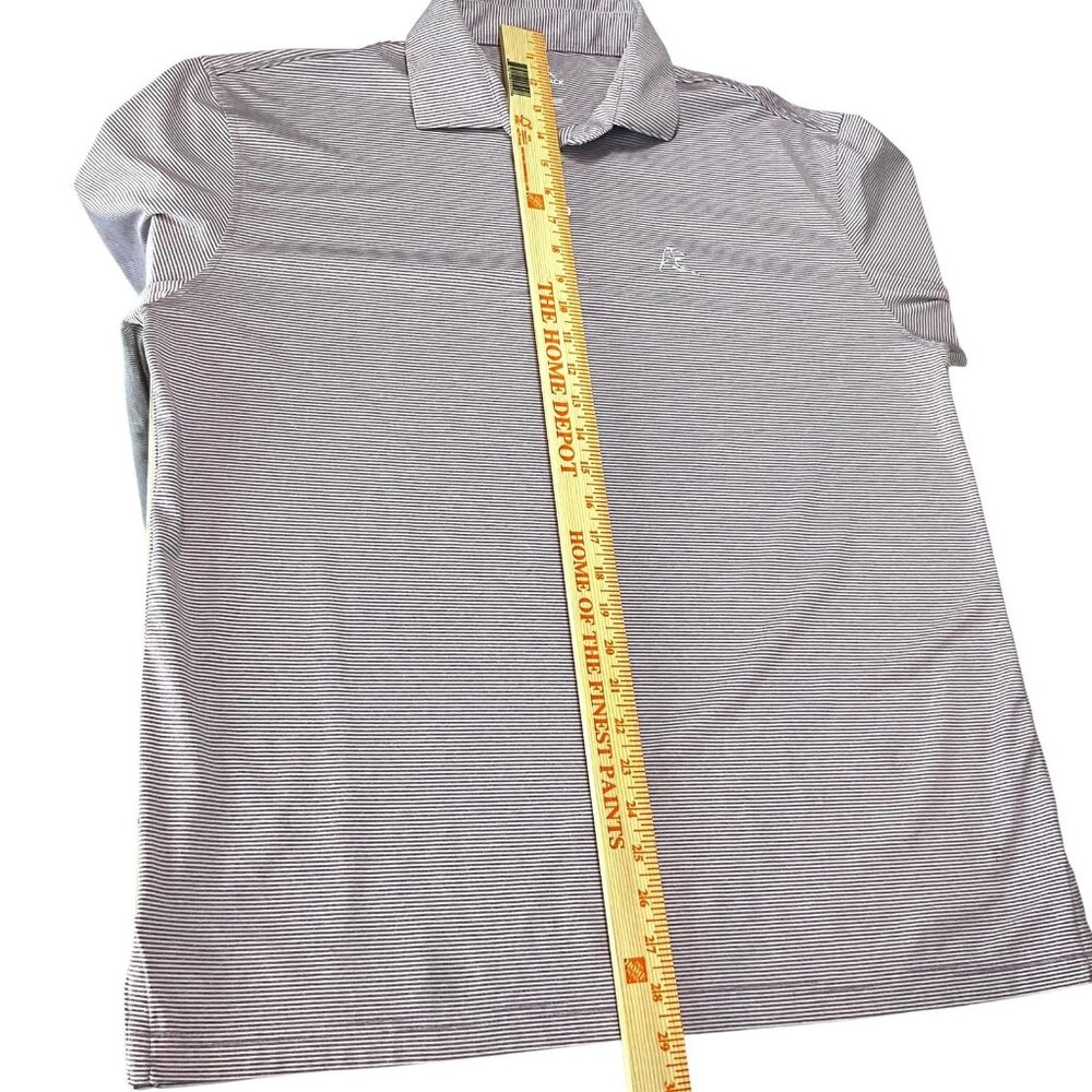 Rhoback The Whaler Performance Polo Purple Heather Stripe Men's L Long Sleeve - Picture 10 of 11